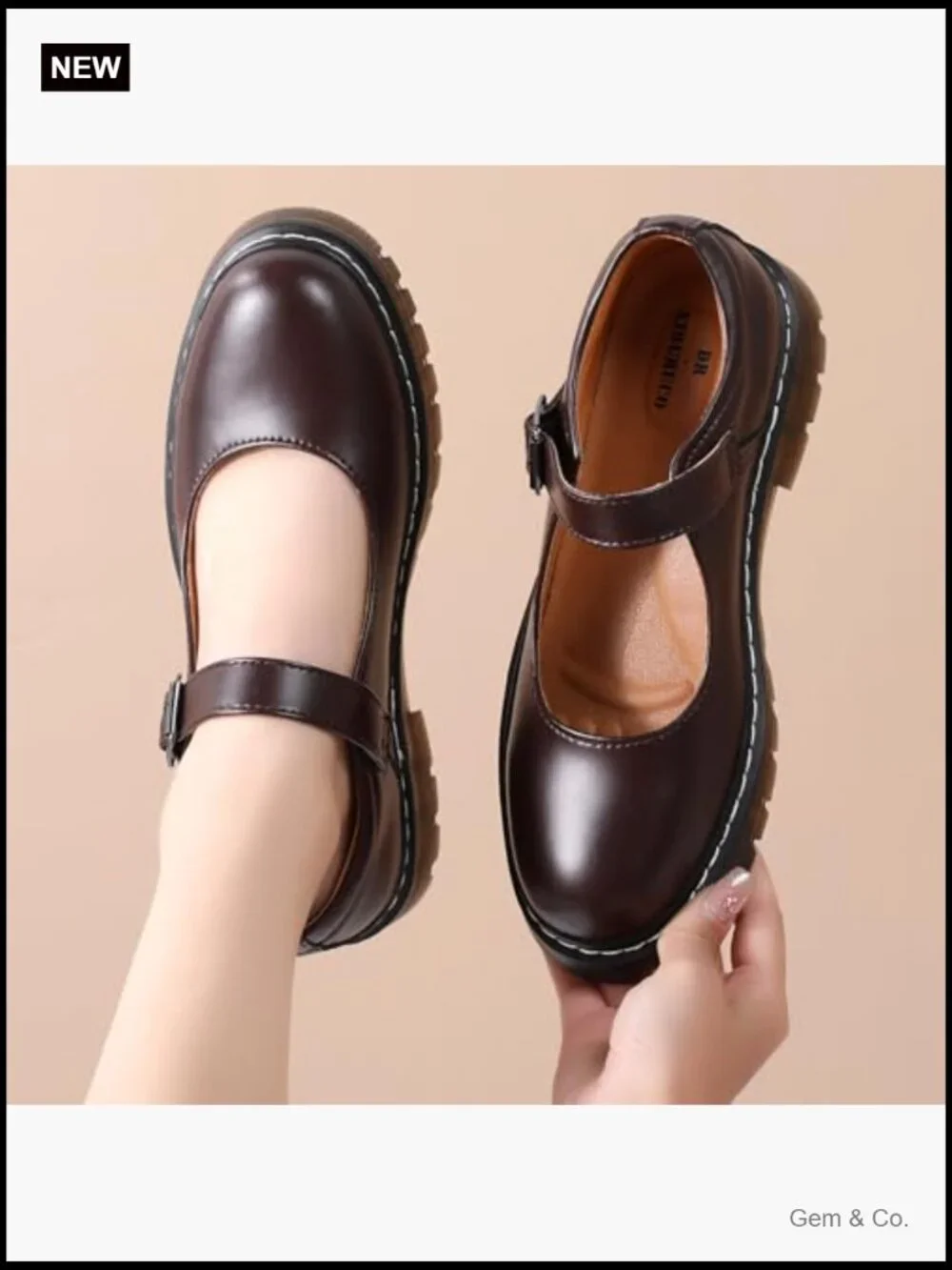 Chunky Platform Mary Jane Shoes with Buckle Strap Non-Slip Comfort Casual